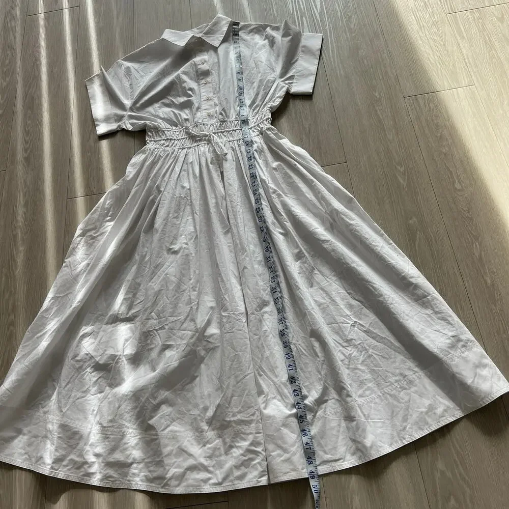 J Crew Flawed Elena Shirt Dress In Cotton Poplin Size 6 White FLAWS